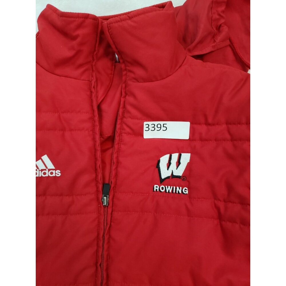 Adidas Women's XS Hooded Hiking Insulated Jacket Red Wisconsin Badger Nylon - Picture 12 of 12